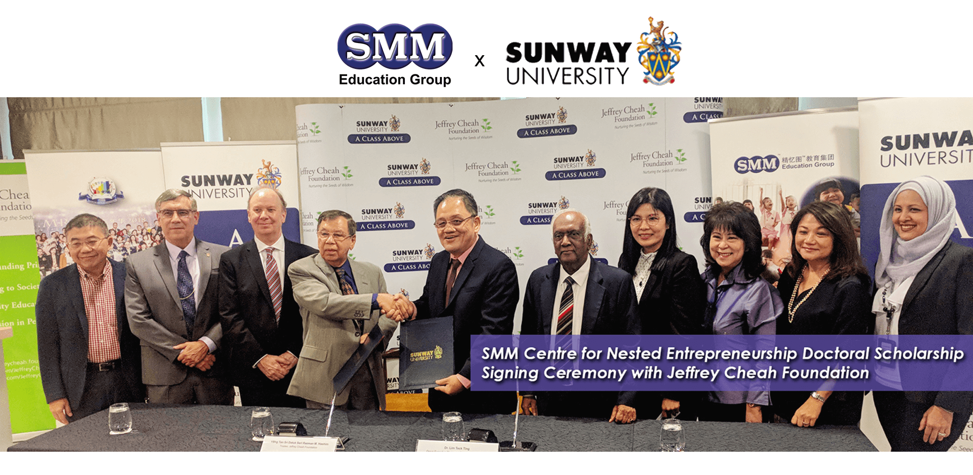 SMMCNE Doctoral Scholarship signing ceremony with Jeffrey Cheah Foundation